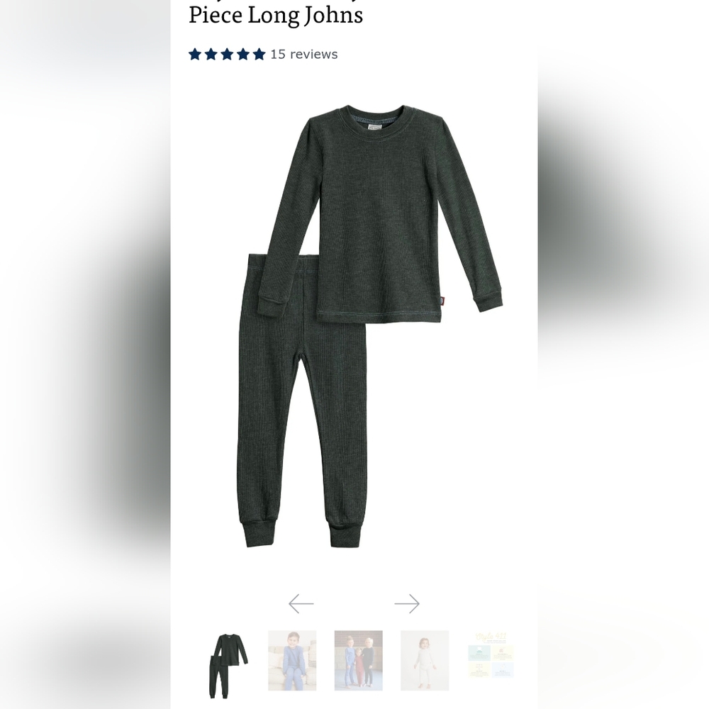Kids Dark Gray Base Layer Set